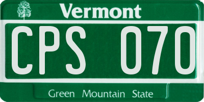 VT license plate CPS070