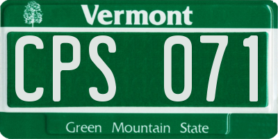 VT license plate CPS071