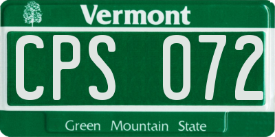 VT license plate CPS072