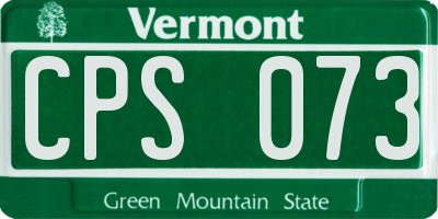 VT license plate CPS073