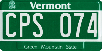 VT license plate CPS074
