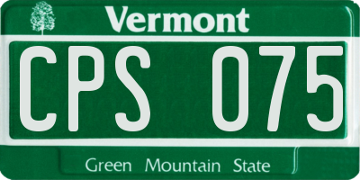 VT license plate CPS075