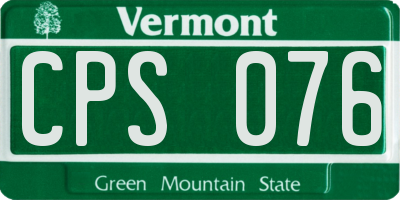 VT license plate CPS076