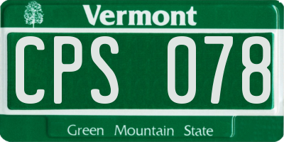 VT license plate CPS078