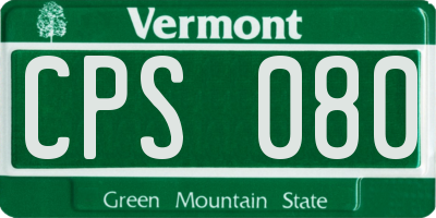 VT license plate CPS080