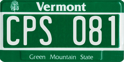 VT license plate CPS081