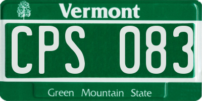 VT license plate CPS083