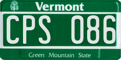 VT license plate CPS086