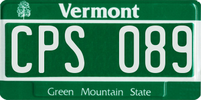 VT license plate CPS089