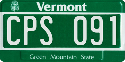 VT license plate CPS091