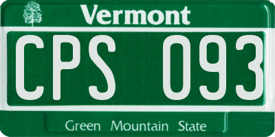 VT license plate CPS093