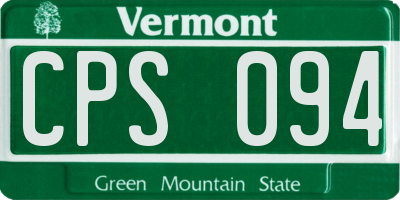 VT license plate CPS094