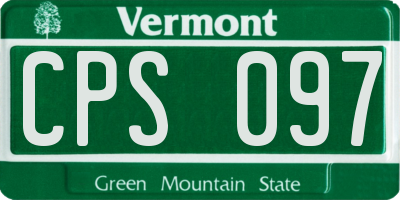 VT license plate CPS097