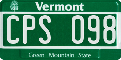 VT license plate CPS098