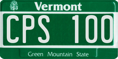 VT license plate CPS100