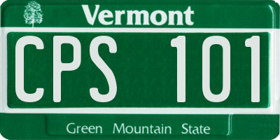 VT license plate CPS101