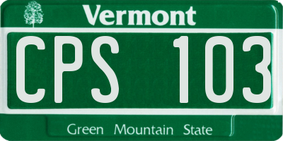 VT license plate CPS103