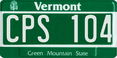 VT license plate CPS104