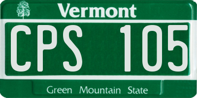 VT license plate CPS105