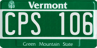 VT license plate CPS106