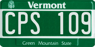 VT license plate CPS109