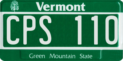 VT license plate CPS110
