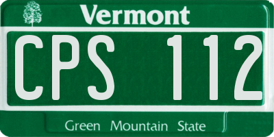 VT license plate CPS112