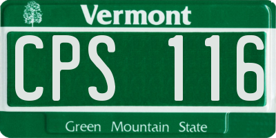 VT license plate CPS116