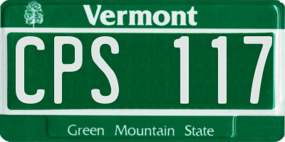 VT license plate CPS117