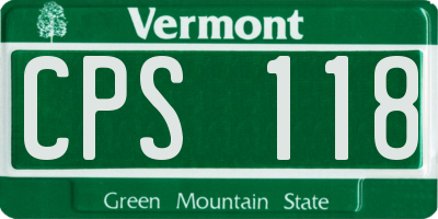 VT license plate CPS118