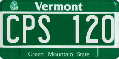 VT license plate CPS120