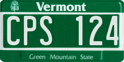 VT license plate CPS124