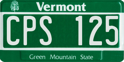 VT license plate CPS125