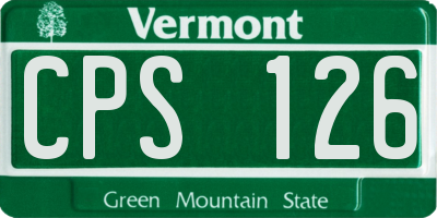 VT license plate CPS126