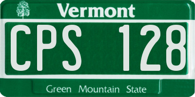 VT license plate CPS128
