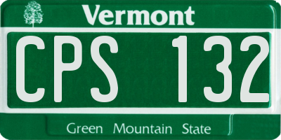 VT license plate CPS132