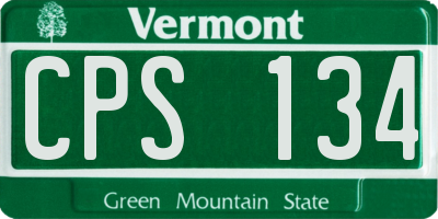 VT license plate CPS134