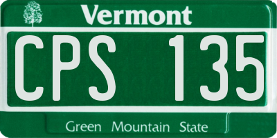 VT license plate CPS135