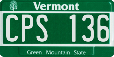 VT license plate CPS136