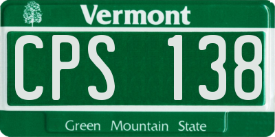 VT license plate CPS138