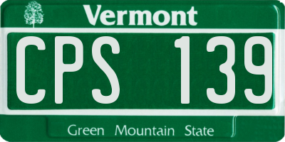 VT license plate CPS139