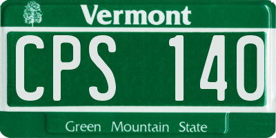 VT license plate CPS140