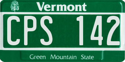 VT license plate CPS142