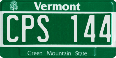 VT license plate CPS144