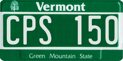 VT license plate CPS150