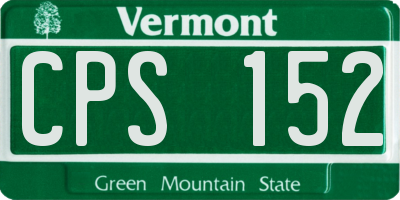 VT license plate CPS152