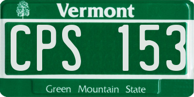 VT license plate CPS153