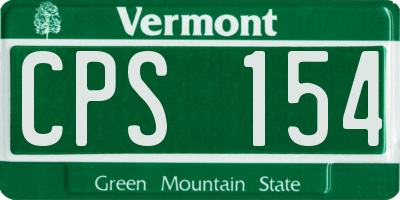 VT license plate CPS154