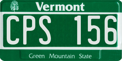 VT license plate CPS156