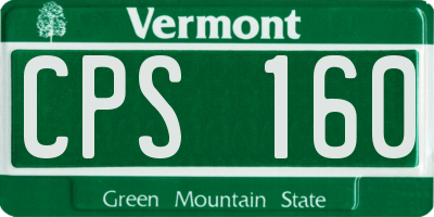 VT license plate CPS160
